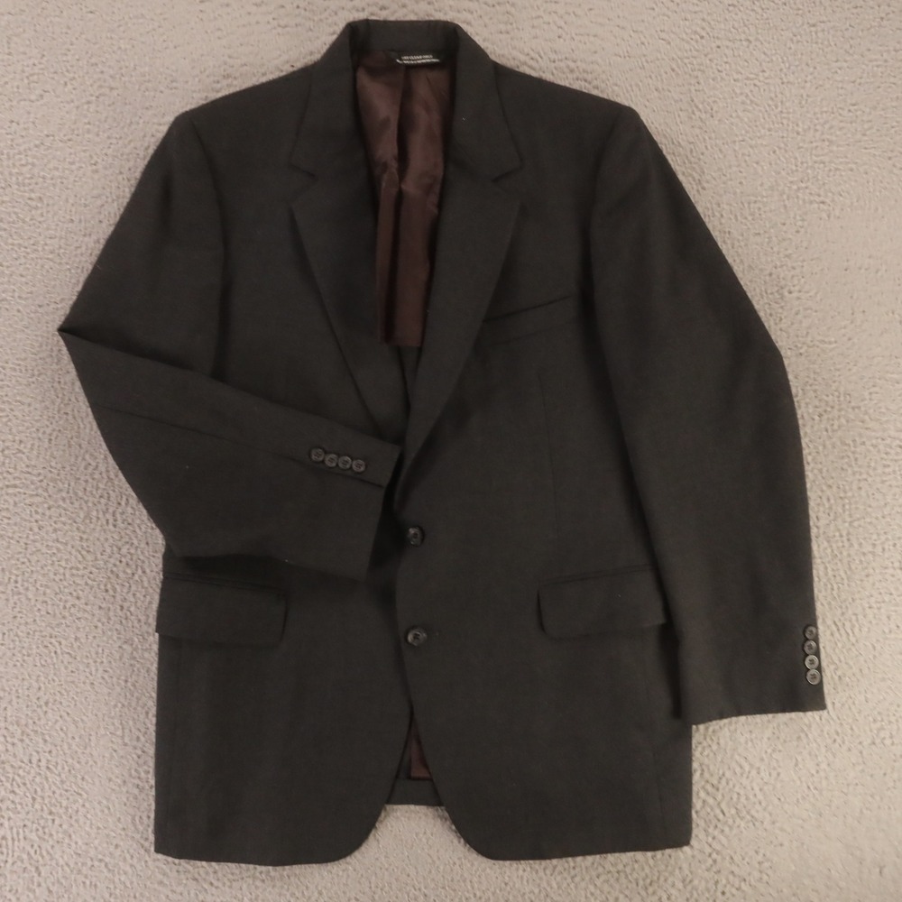 VTG Hopsack Jacket M Gray Heather 100% Wool 1/4 Lined Blazer‎ Sport Coat USA 42R
